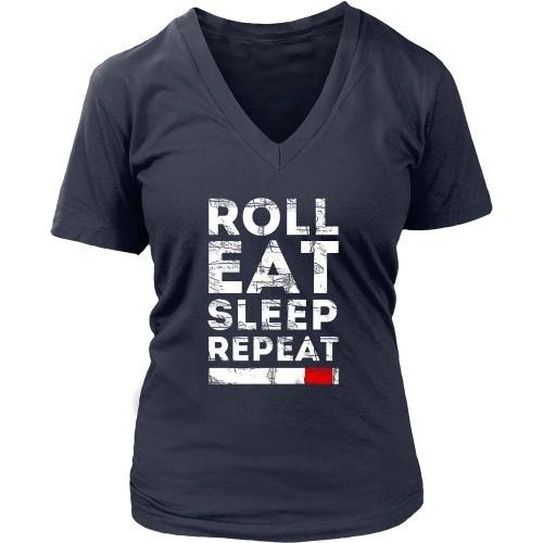 Brazilian Jiu Jitsu T Shirt - Roll Eat Sleep Repeat-T-shirt-Teelime | shirts-hoodies-mugs