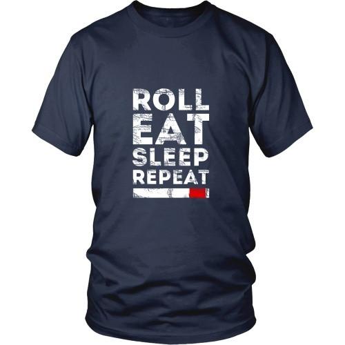 Brazilian Jiu Jitsu T Shirt - Roll Eat Sleep Repeat-T-shirt-Teelime | shirts-hoodies-mugs