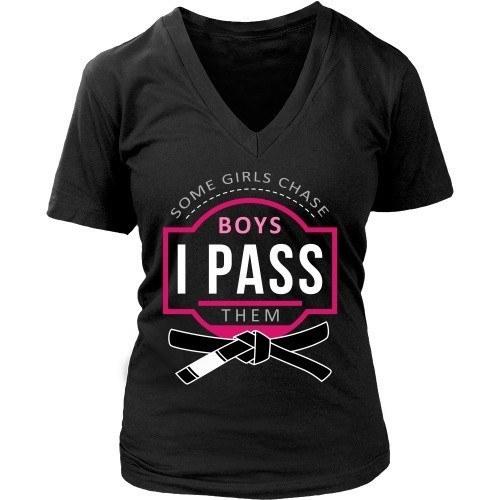 Brazilian Jiu Jitsu T Shirt - Some Girls Chase Boys I Pass Them-T-shirt-Teelime | shirts-hoodies-mugs