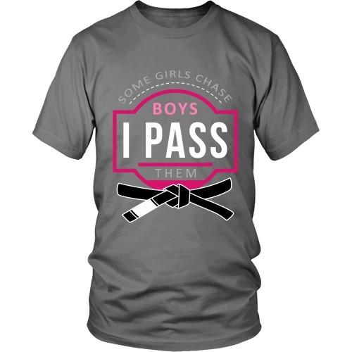 Brazilian Jiu Jitsu T Shirt - Some Girls Chase Boys I Pass Them-T-shirt-Teelime | shirts-hoodies-mugs