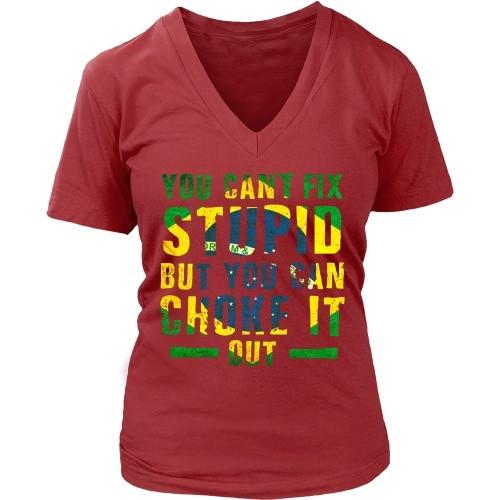 Brazilian Jiu Jitsu T Shirt - You cant fix stupid, but you can choke it out-T-shirt-Teelime | shirts-hoodies-mugs
