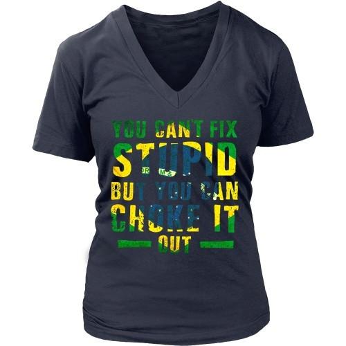 Brazilian Jiu Jitsu T Shirt - You cant fix stupid, but you can choke it out-T-shirt-Teelime | shirts-hoodies-mugs