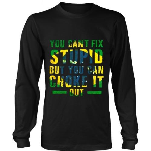 Brazilian Jiu Jitsu T Shirt - You cant fix stupid, but you can choke it out-T-shirt-Teelime | shirts-hoodies-mugs