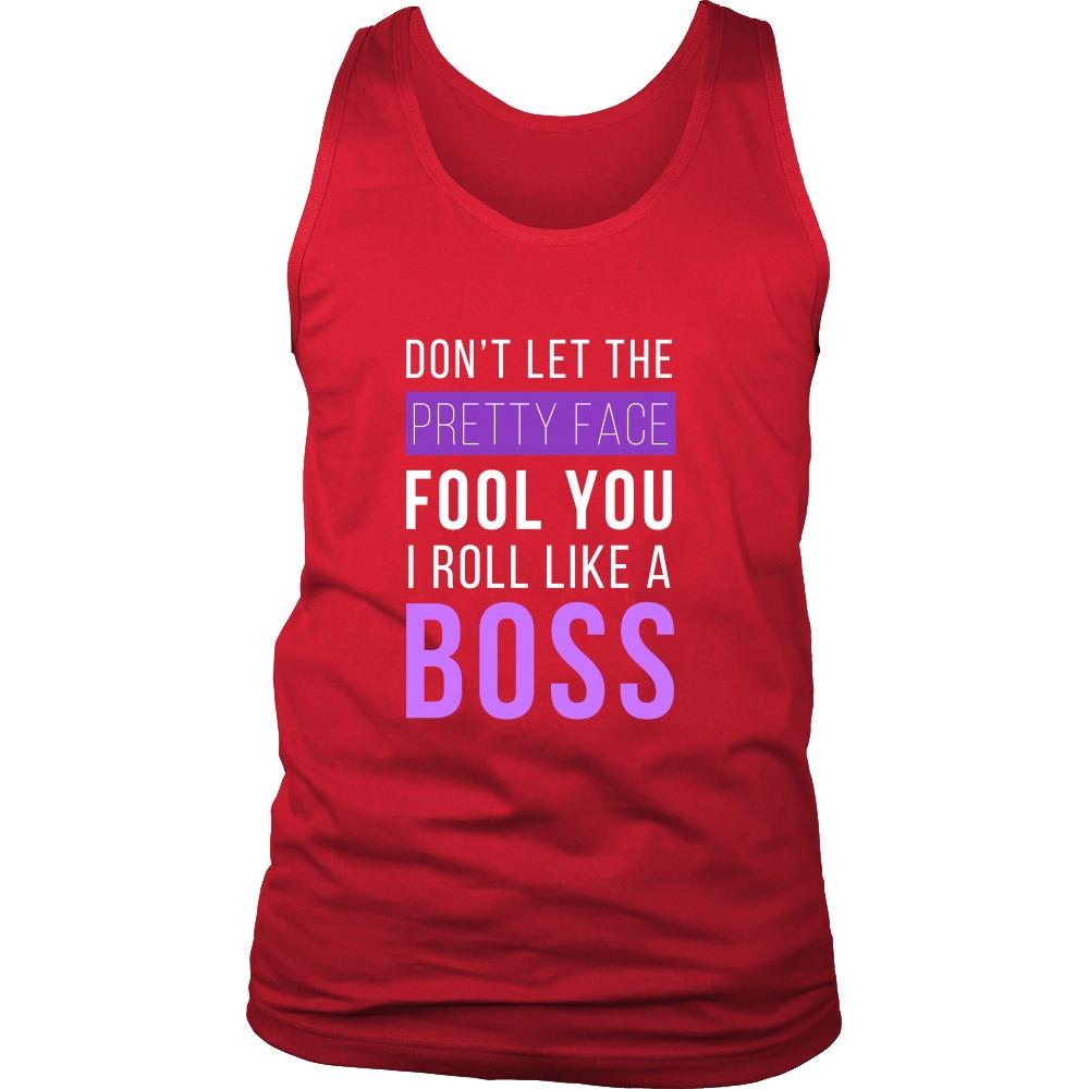 Brazilian Jiu Jitsu Tank Top - Don't Let The Pretty Face Fool You I Roll Like A Boss-T-shirt-Teelime | shirts-hoodies-mugs