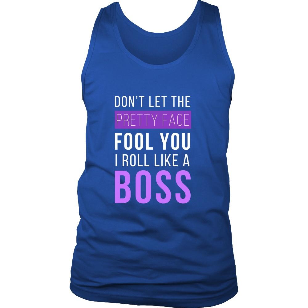 Brazilian Jiu Jitsu Tank Top - Don't Let The Pretty Face Fool You I Roll Like A Boss-T-shirt-Teelime | shirts-hoodies-mugs