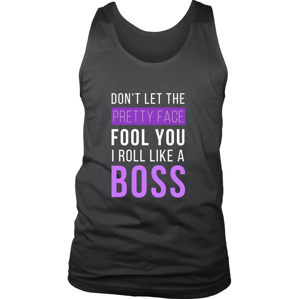 Brazilian Jiu Jitsu Tank Top - Don't Let The Pretty Face Fool You I Roll Like A Boss-T-shirt-Teelime | shirts-hoodies-mugs