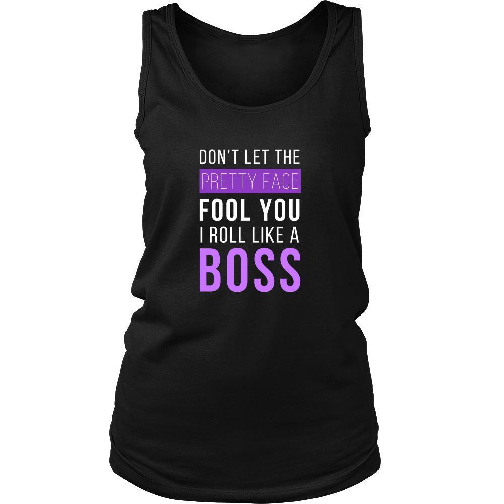 Brazilian Jiu Jitsu Tank Top - Don't Let The Pretty Face Fool You I Roll Like A Boss-T-shirt-Teelime | shirts-hoodies-mugs
