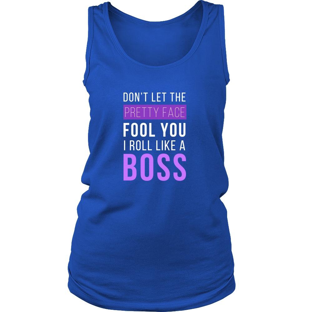 Brazilian Jiu Jitsu Tank Top - Don't Let The Pretty Face Fool You I Roll Like A Boss-T-shirt-Teelime | shirts-hoodies-mugs