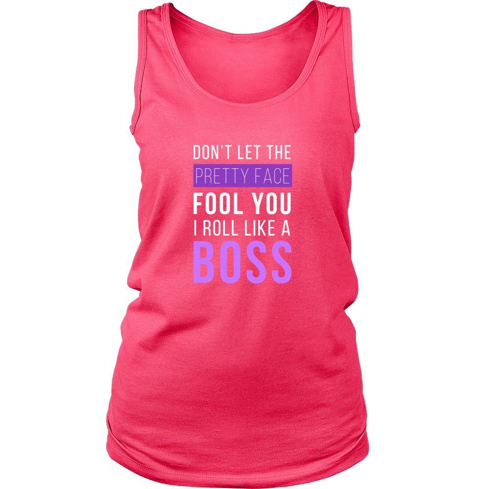 Brazilian Jiu Jitsu Tank Top - Don't Let The Pretty Face Fool You I Roll Like A Boss-T-shirt-Teelime | shirts-hoodies-mugs