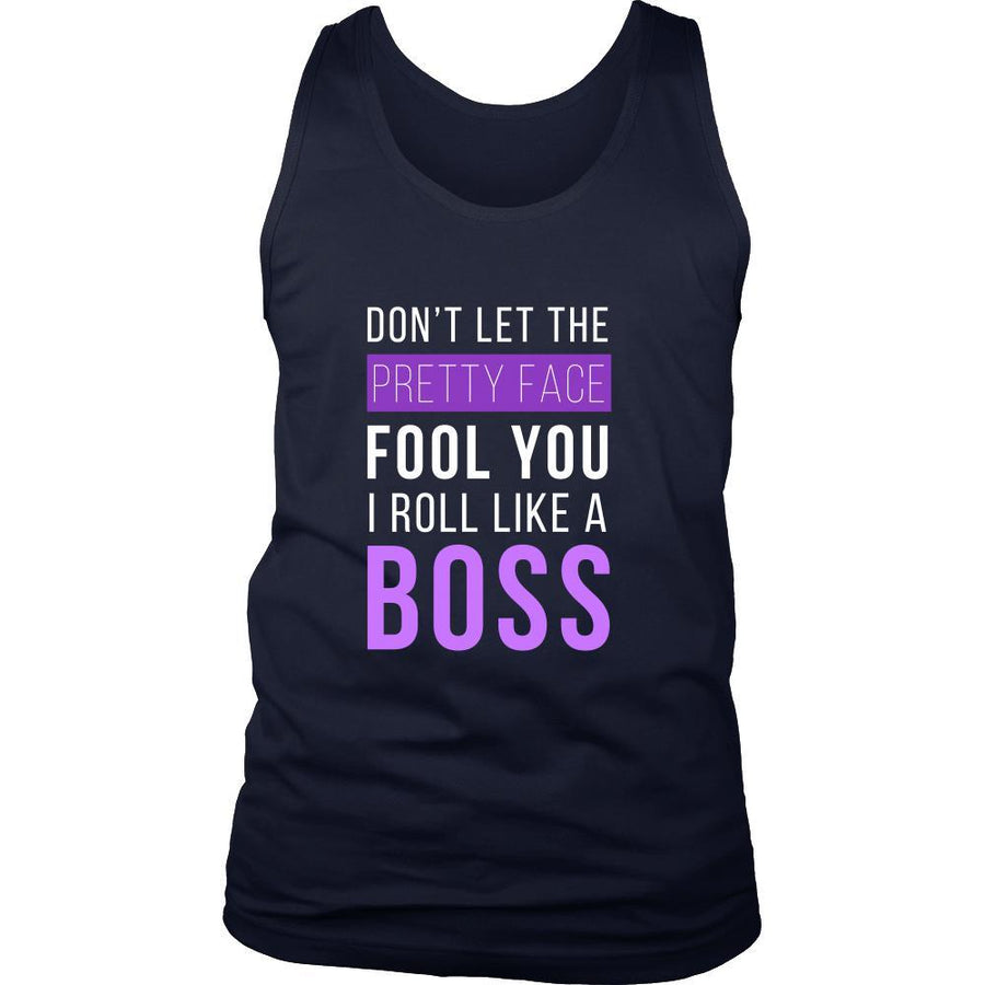 Brazilian Jiu Jitsu Tank Top - Don't Let The Pretty Face Fool You I Roll Like A Boss-T-shirt-Teelime | shirts-hoodies-mugs