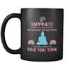Buddhism Happiness 11oz Black Mug-Drinkware-Teelime | shirts-hoodies-mugs