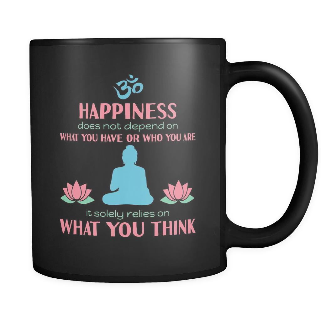 Buddhism Happiness 11oz Black Mug-Drinkware-Teelime | shirts-hoodies-mugs