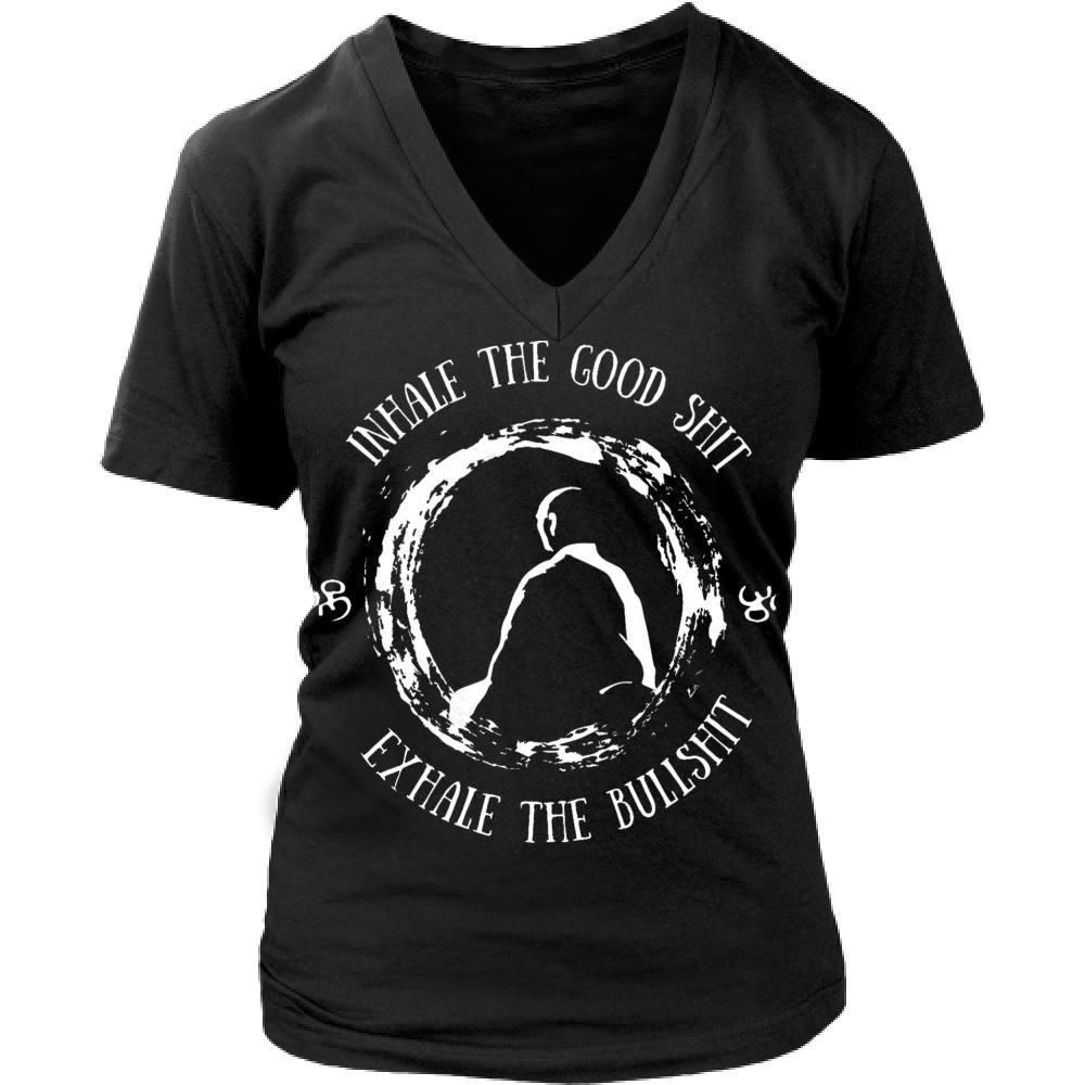 Buddhism T Shirt - Inhale the good shit exhale the bullshit-T-shirt-Teelime | shirts-hoodies-mugs