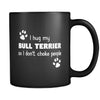 Bull Terrier I Hug My Bull Terrier 11oz Black Mug-Drinkware-Teelime | shirts-hoodies-mugs