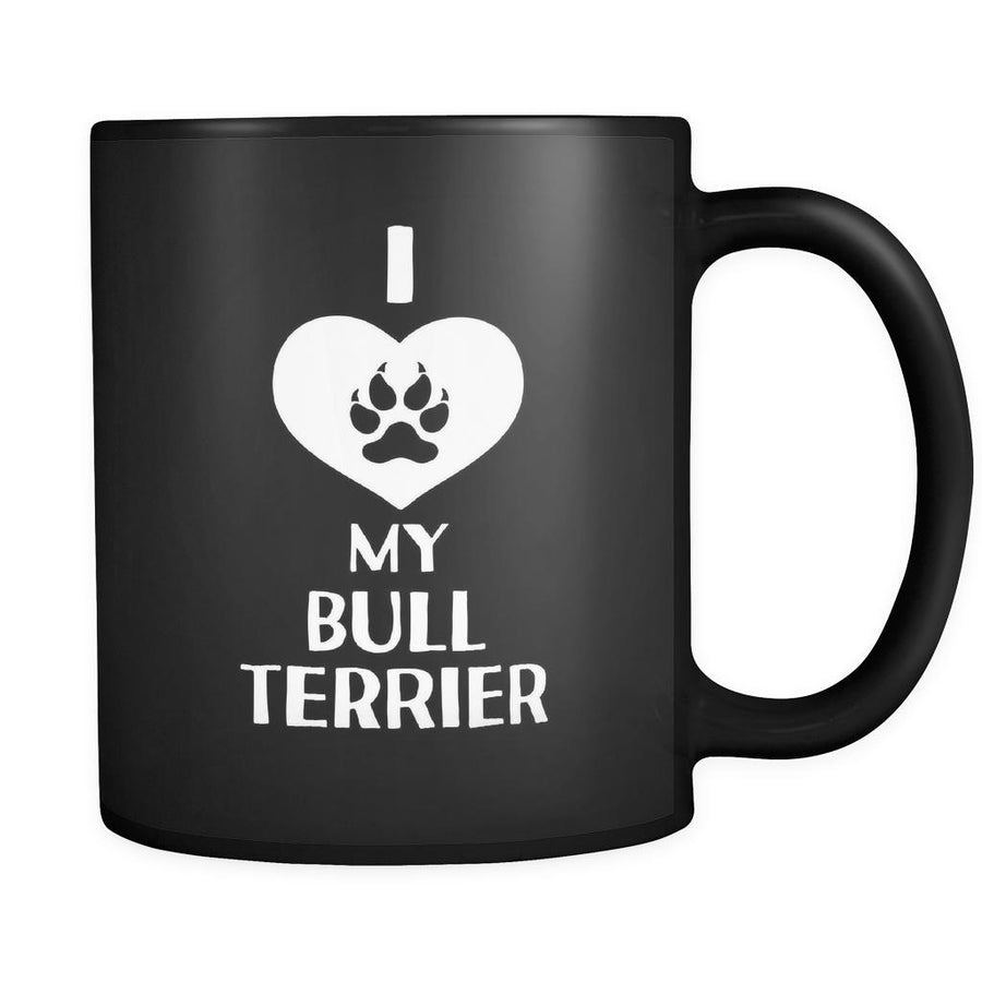 Bull Terrier I Love My Bull Terrier 11oz Black Mug-Drinkware-Teelime | shirts-hoodies-mugs
