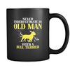 Bull terrier Never underestimate an old man with a Bull terrier 11oz Black Mug-Drinkware-Teelime | shirts-hoodies-mugs