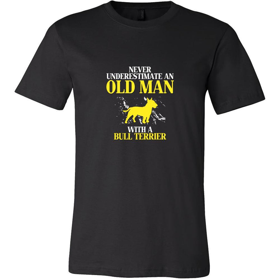 Bull terrier- Never underestimate an old man with a Bull terrier- Father's Day Dog Shirt-T-shirt-Teelime | shirts-hoodies-mugs