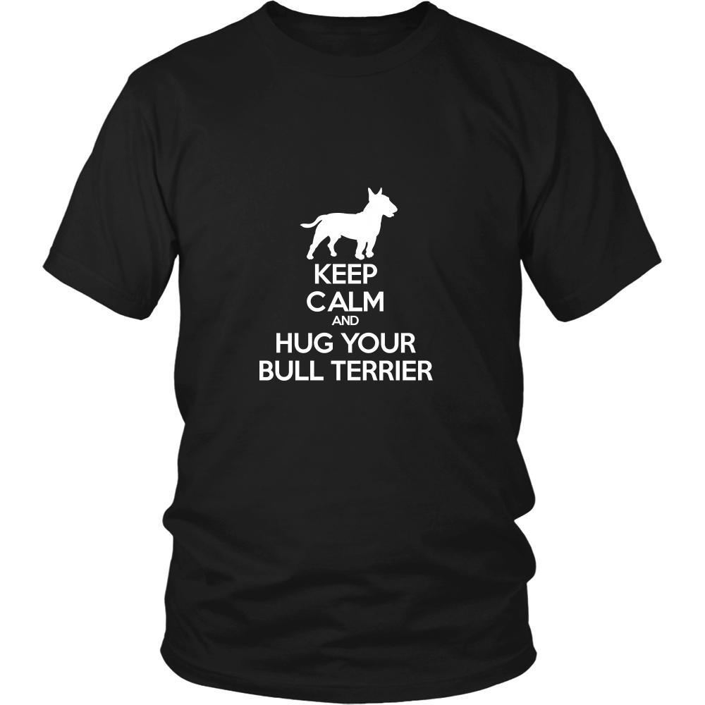 Bull terrier Shirt - Keep Calm and Hug Your Bull terrier- Dog Lover Gift Gift-T-shirt-Teelime | shirts-hoodies-mugs