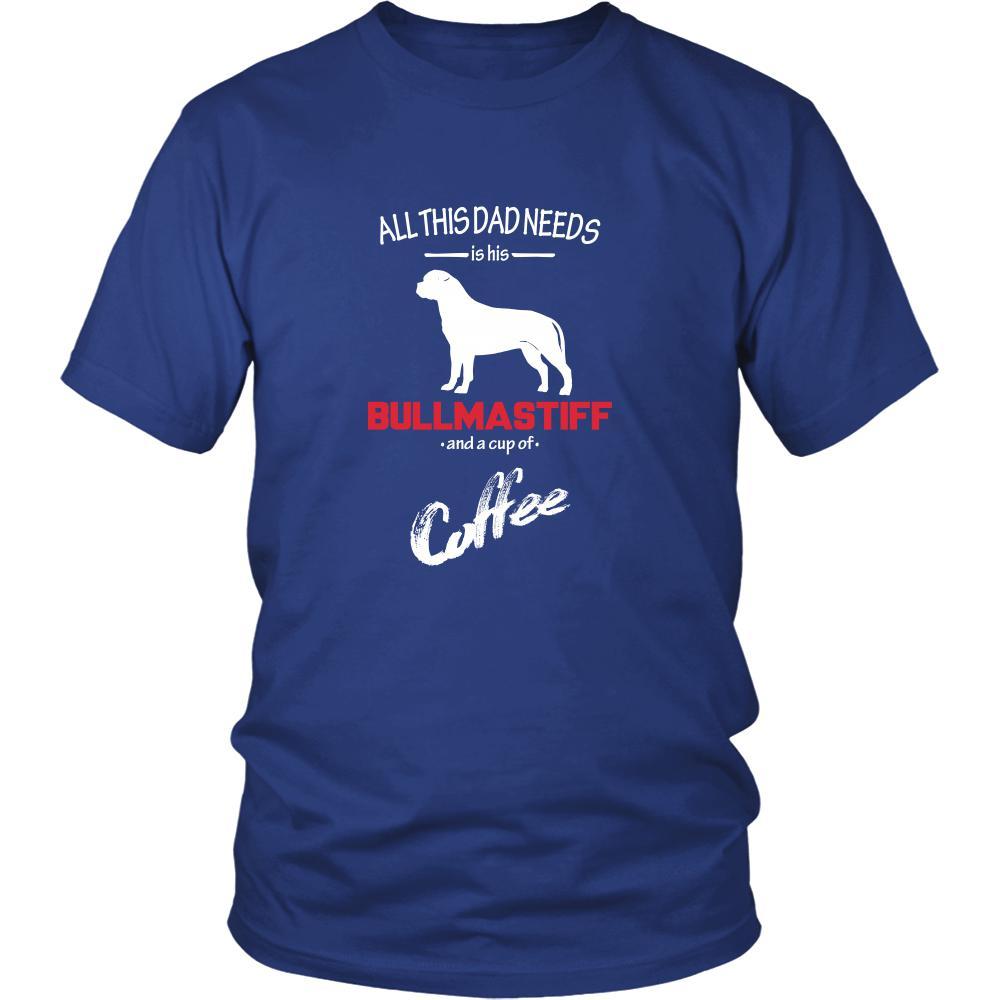 Bullmastiff Dog Lover Shirt - All this Dad needs is his Bullmastiff and a cup of coffee Father Gift-T-shirt-Teelime | shirts-hoodies-mugs
