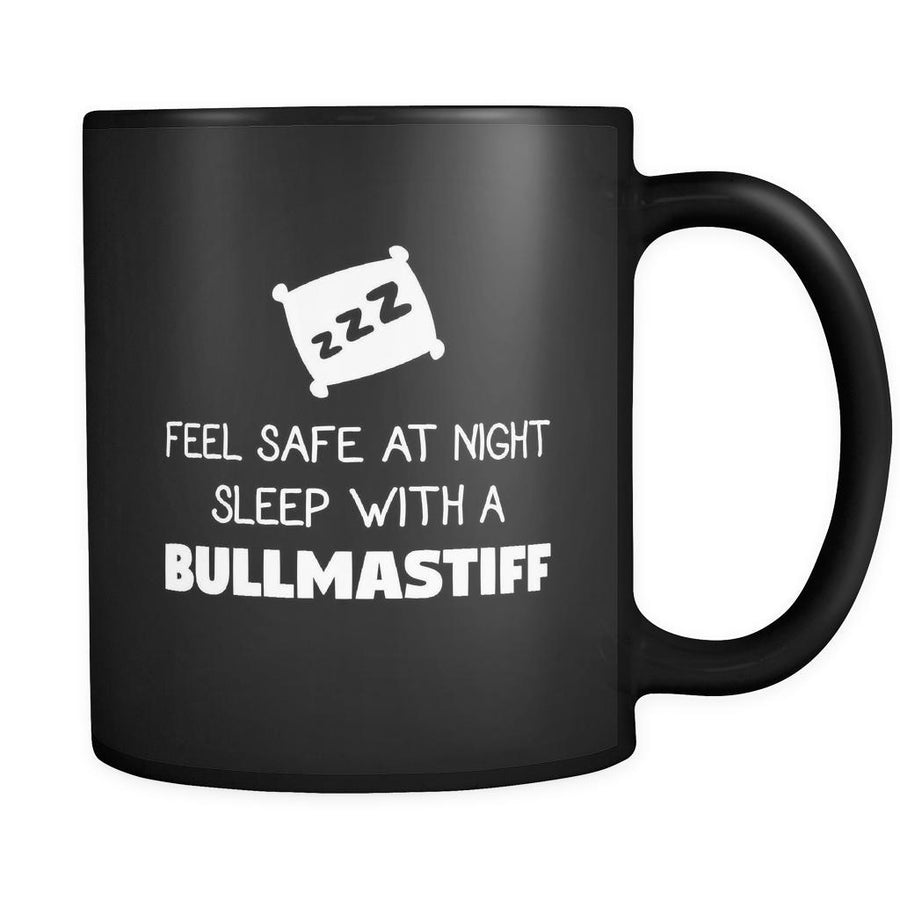 Bullmastiff Feel Safe With A Bullmastiff 11oz Black Mug-Drinkware-Teelime | shirts-hoodies-mugs