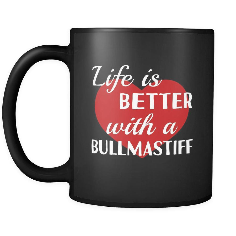 Bullmastiff Life Is Better With A Bullmastiff 11oz Black Mug-Drinkware-Teelime | shirts-hoodies-mugs
