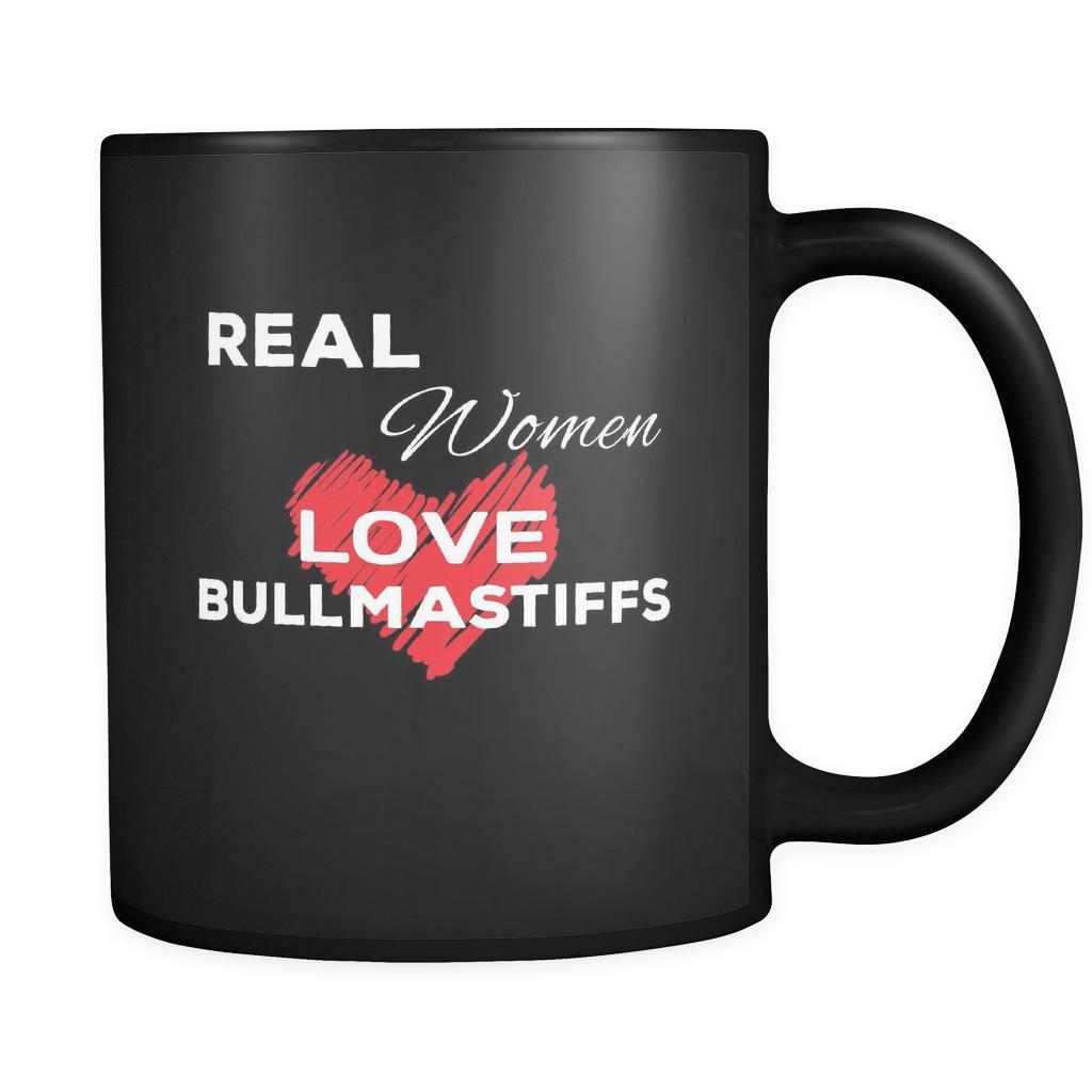 Bullmastiff Real Women Love Bullmastiffs 11oz Black Mug-Drinkware-Teelime | shirts-hoodies-mugs
