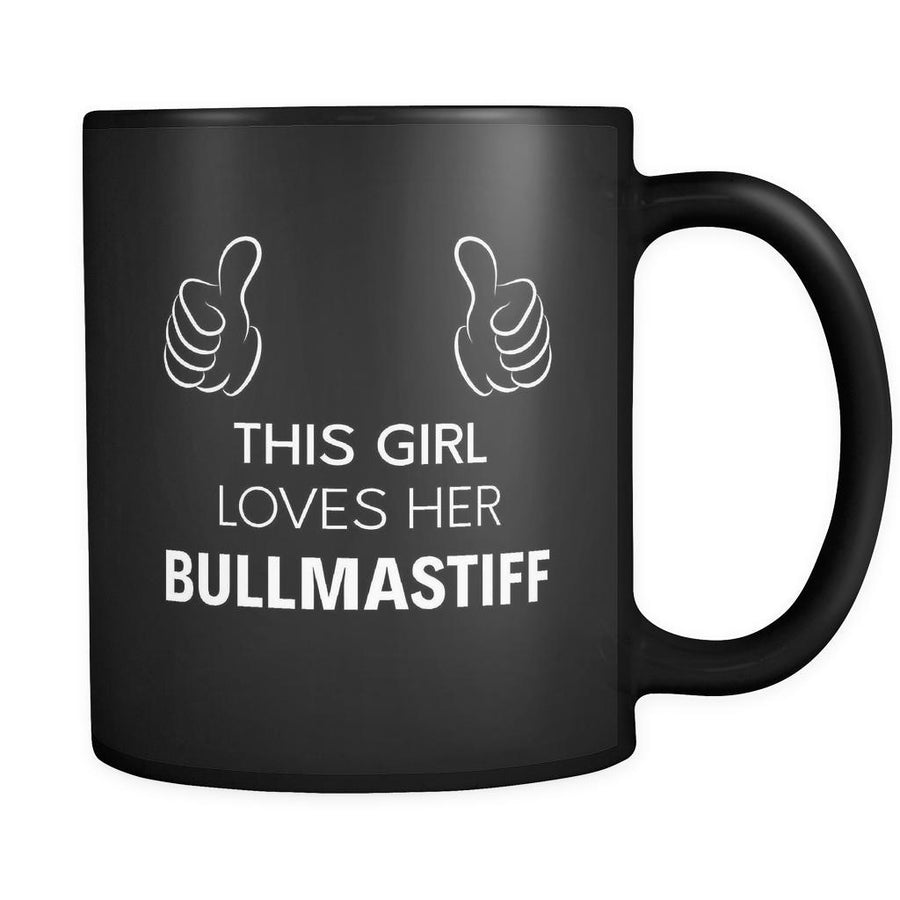 Bullmastiff This Girl Loves Her Bullmastiff 11oz Black Mug-Drinkware-Teelime | shirts-hoodies-mugs