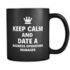 Business Operations Manager Keep Calm And Date A "Business Operations Manager" 11oz Black Mug-Drinkware-Teelime | shirts-hoodies-mugs