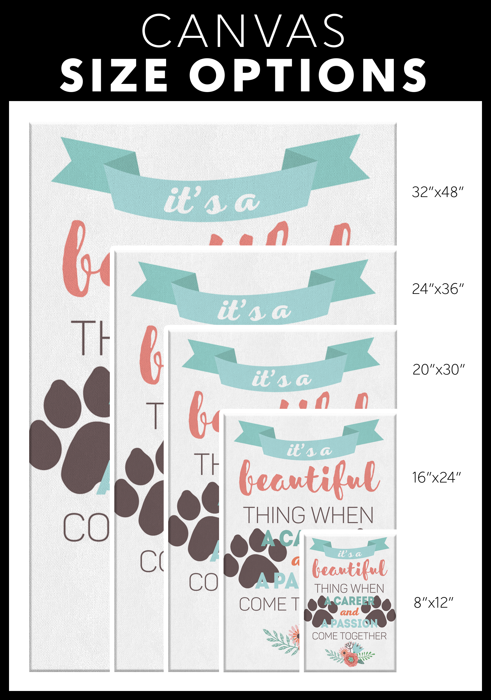 Veterinary Canvas - It's beautiful thing when a career and a passion come together-Canvas Wall Art 2-Teelime | shirts-hoodies-mugs
