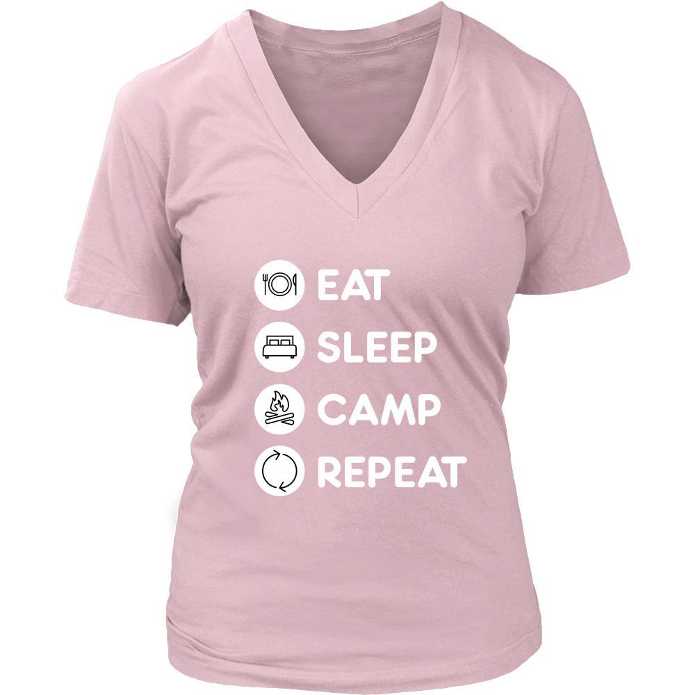 Camping - Eat Sleep Camping Repeat - Outdoor Hobby Shirt-T-shirt-Teelime | shirts-hoodies-mugs