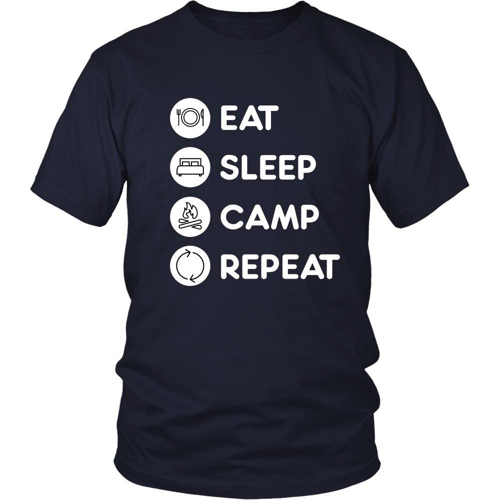 Camping - Eat Sleep Camping Repeat - Outdoor Hobby Shirt-T-shirt-Teelime | shirts-hoodies-mugs