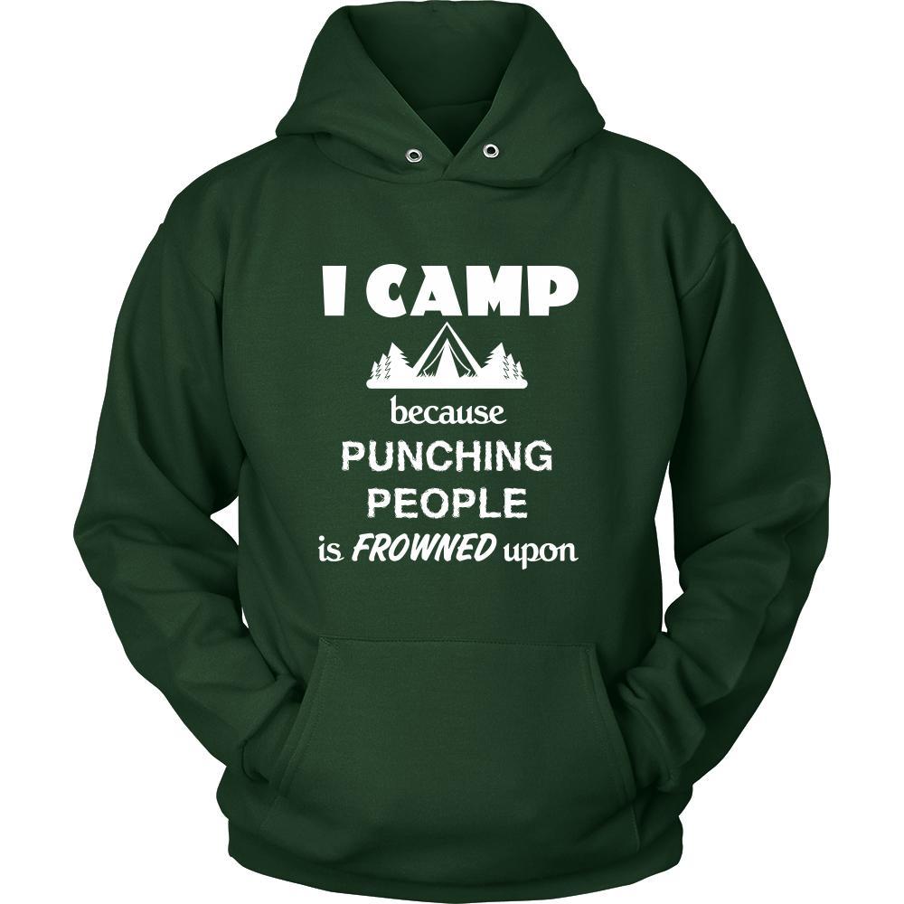 Camping - I Camp Because punching people is frowned upon - Outdoor Hobby Shirt-T-shirt-Teelime | shirts-hoodies-mugs