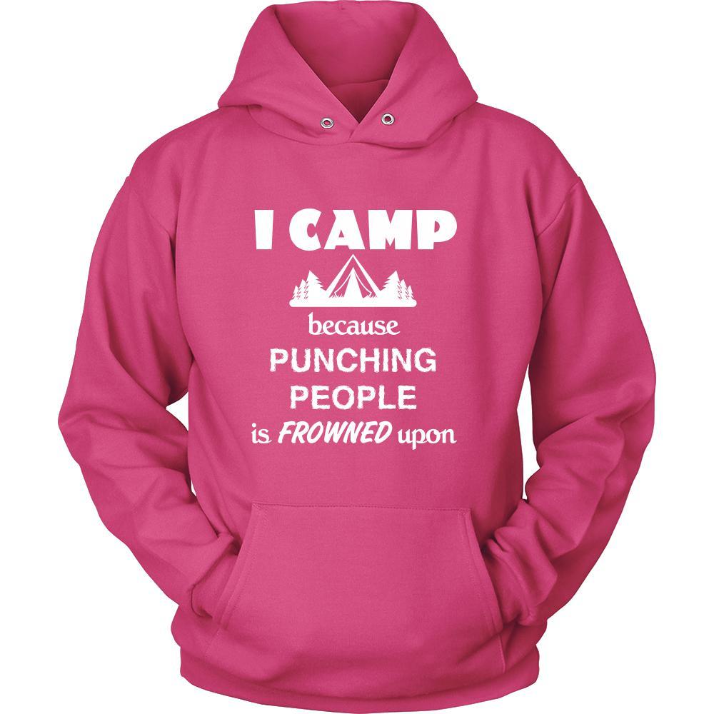 Camping - I Camp Because punching people is frowned upon - Outdoor Hobby Shirt-T-shirt-Teelime | shirts-hoodies-mugs