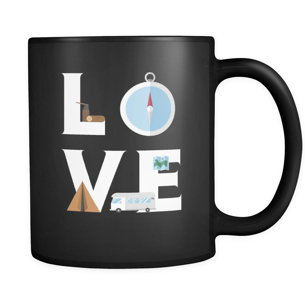 Camping - LOVE Camping - 11oz Black Mug-Drinkware-Teelime | shirts-hoodies-mugs
