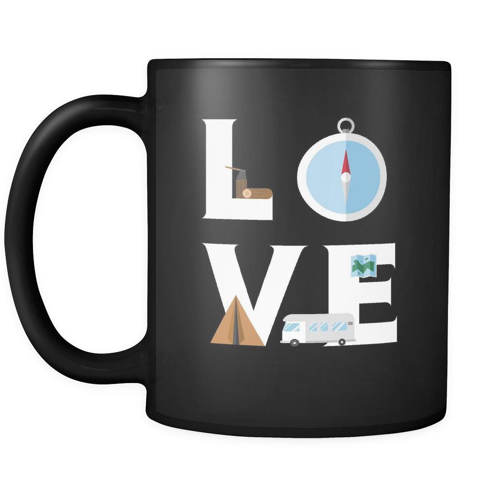 Camping - LOVE Camping  - 11oz Black Mug
