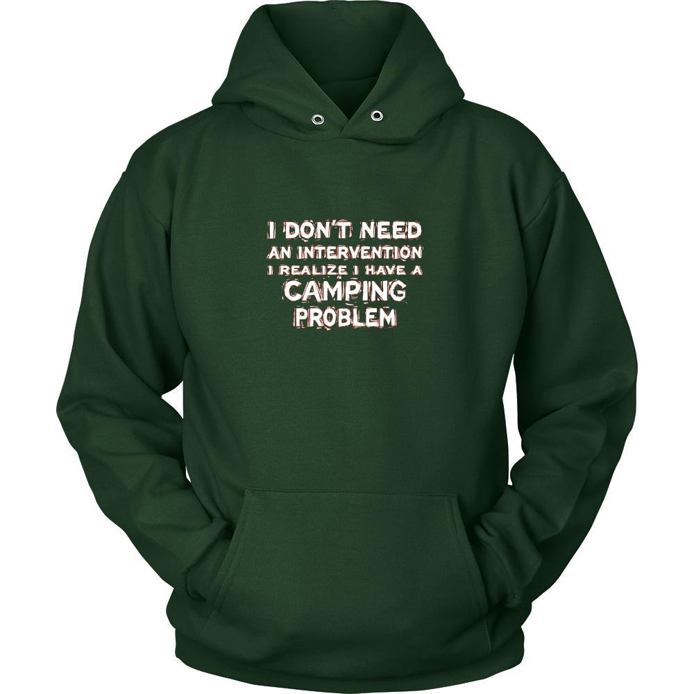Camping Shirt - I don't need an intervention I realize I have a Camping problem- Hobby Gift-T-shirt-Teelime | shirts-hoodies-mugs