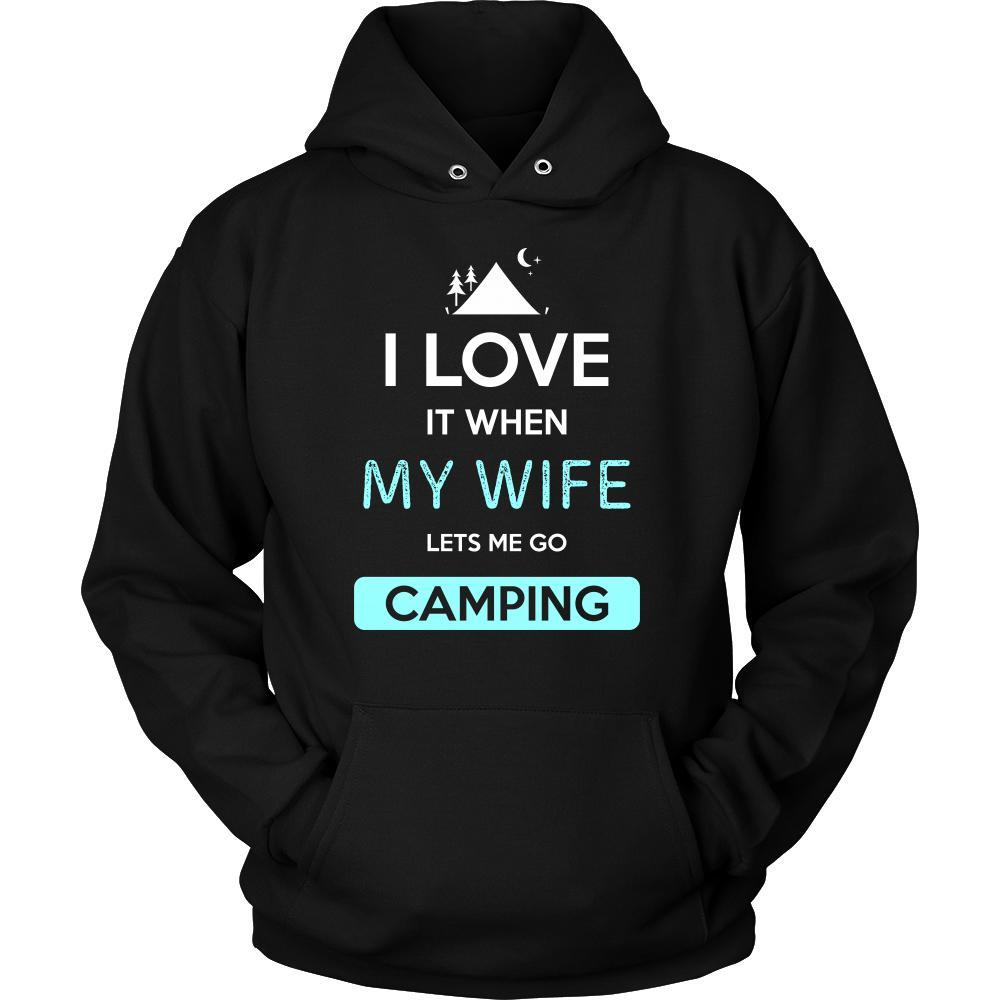 Camping Shirt - I love it when my wife lets me go Camping - Hobby Gift-T-shirt-Teelime | shirts-hoodies-mugs