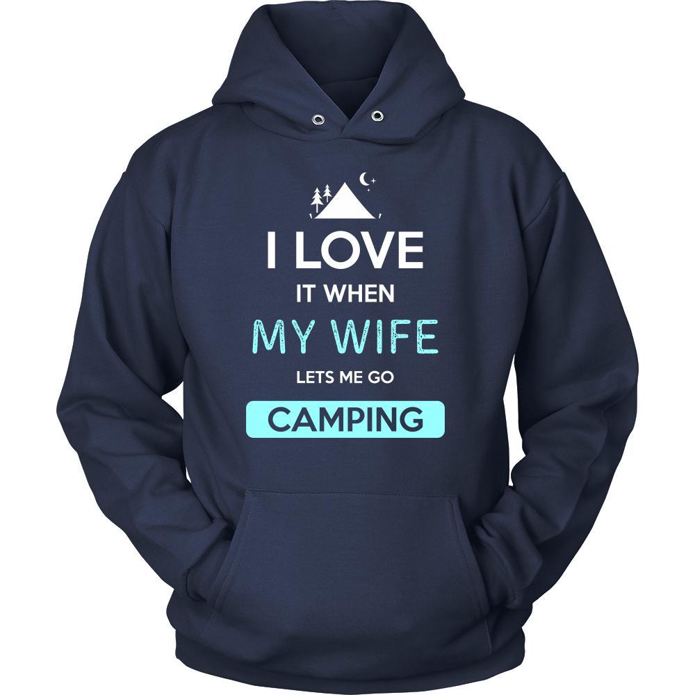 Camping Shirt - I love it when my wife lets me go Camping - Hobby Gift-T-shirt-Teelime | shirts-hoodies-mugs
