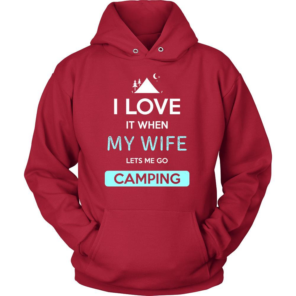 Camping Shirt - I love it when my wife lets me go Camping - Hobby Gift-T-shirt-Teelime | shirts-hoodies-mugs