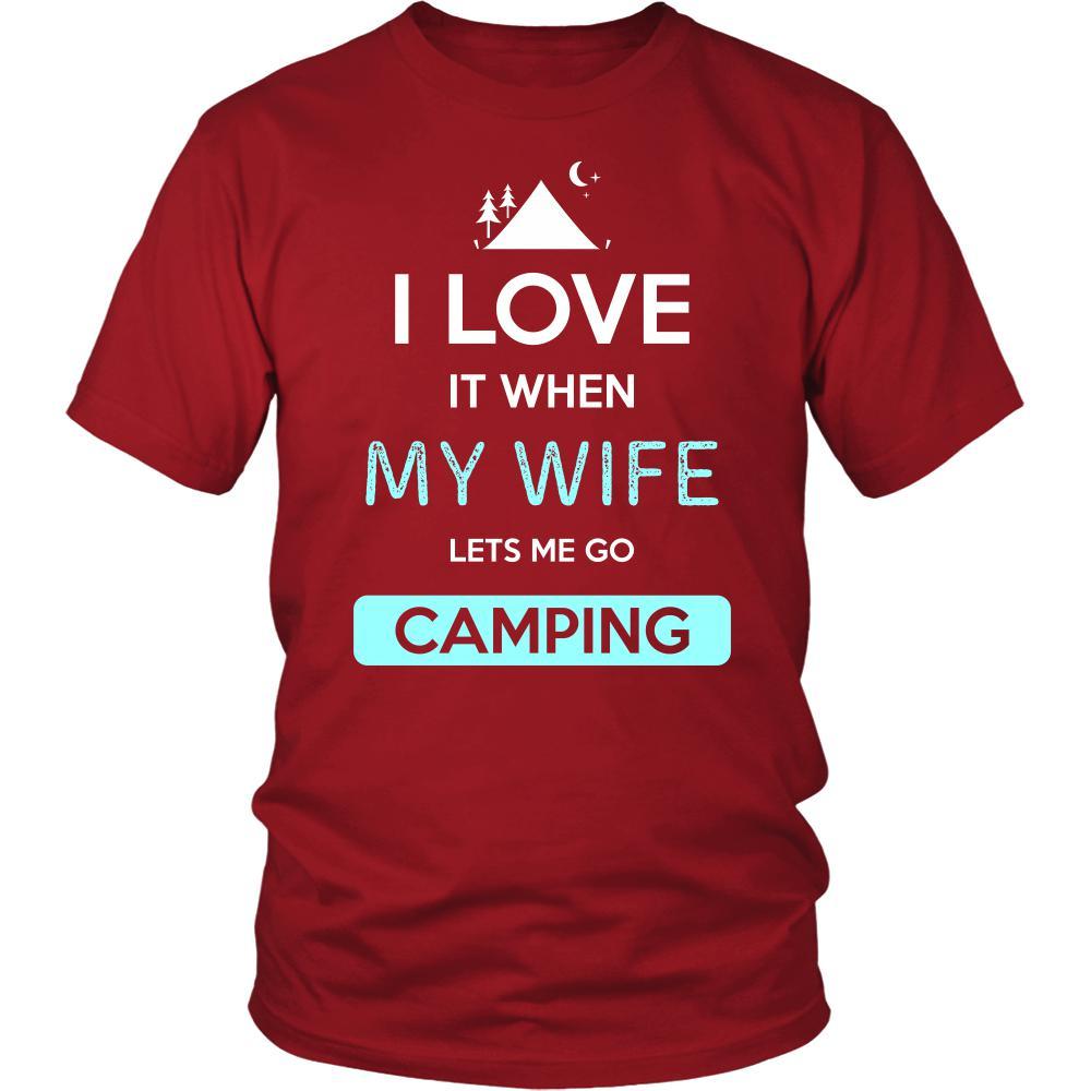 Camping Shirt - I love it when my wife lets me go Camping - Hobby Gift-T-shirt-Teelime | shirts-hoodies-mugs