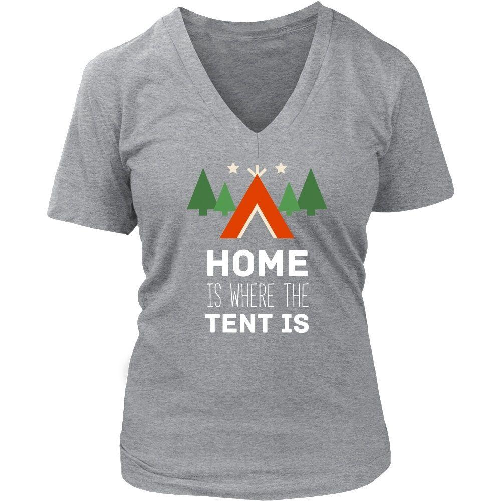 Camping T Shirt - Home is where the tent is-T-shirt-Teelime | shirts-hoodies-mugs