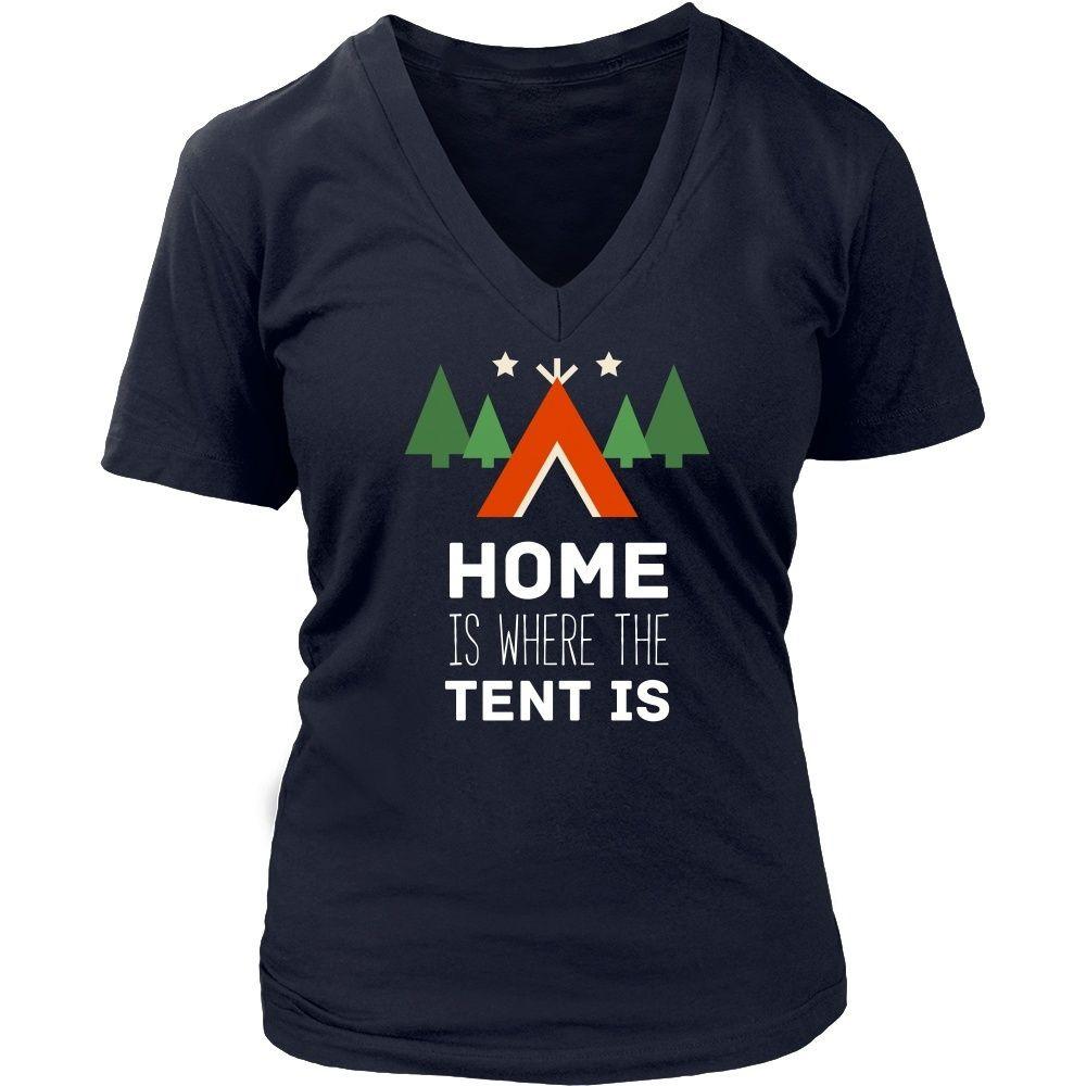 Camping T Shirt - Home is where the tent is-T-shirt-Teelime | shirts-hoodies-mugs