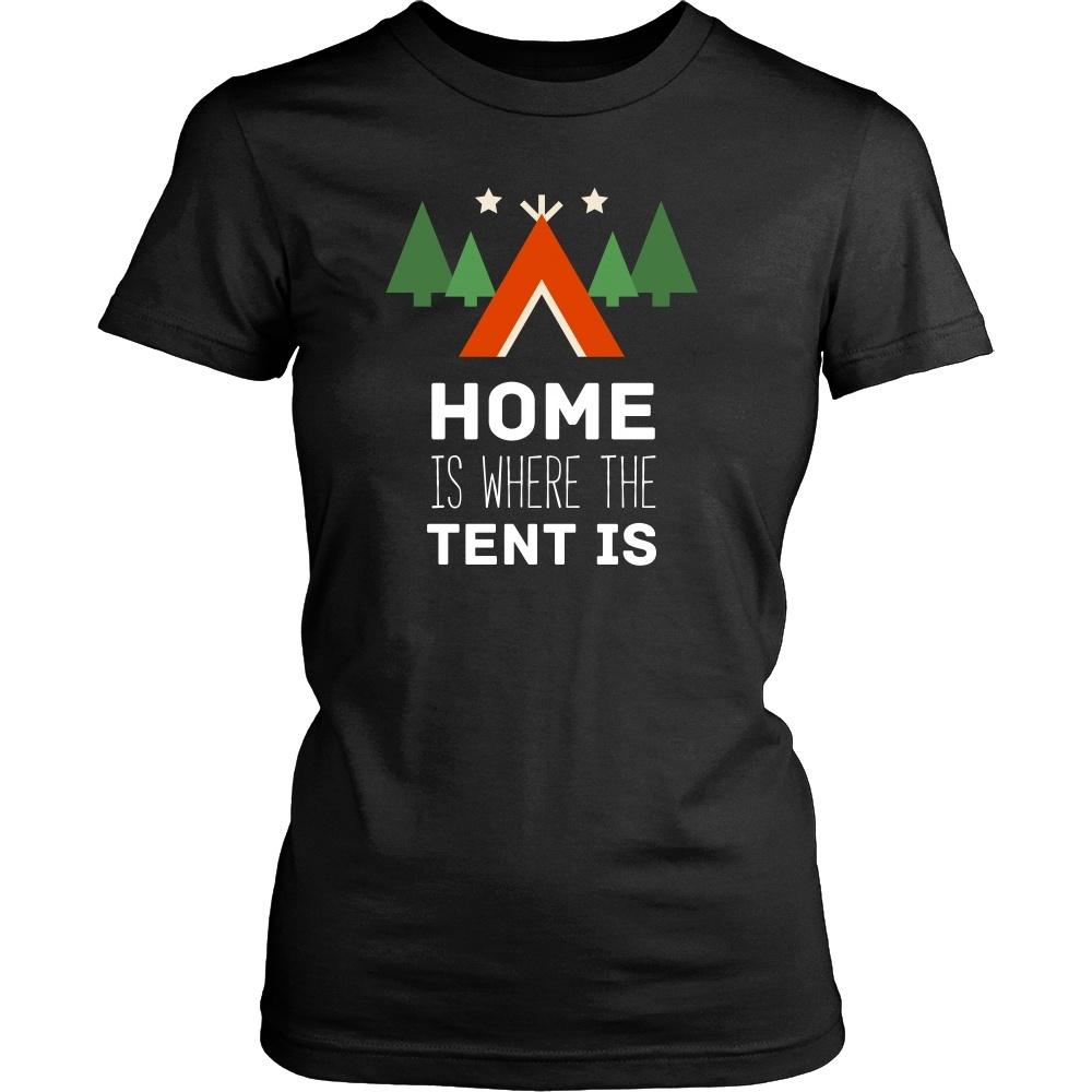 Camping T Shirt - Home is where the tent is-T-shirt-Teelime | shirts-hoodies-mugs