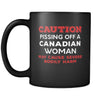 Canadian Caution Pissing Off A Canadian Woman May Cause Severe Bodily Harm 11oz Black Mug-Drinkware-Teelime | shirts-hoodies-mugs