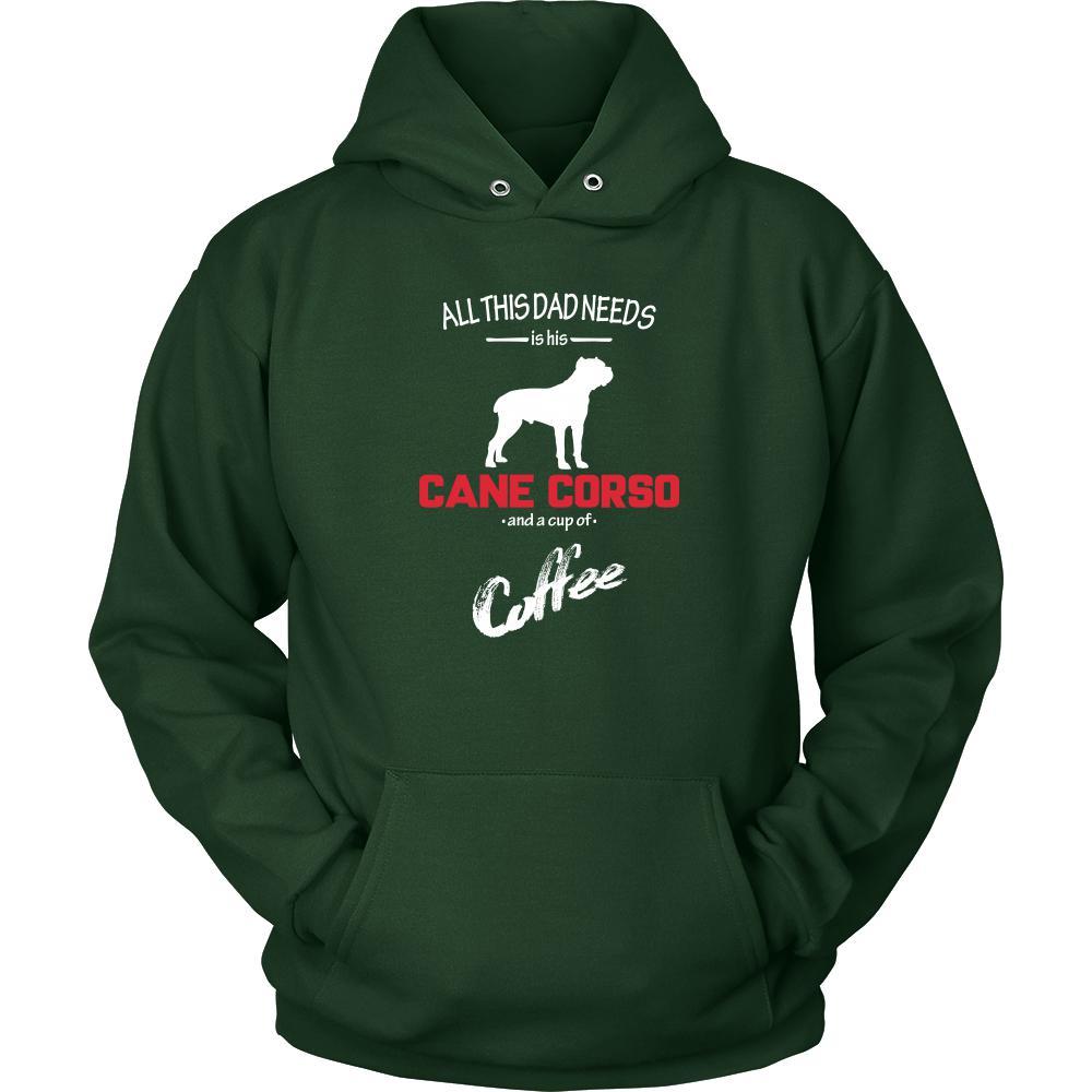 Cane corso Dog Lover Shirt - All this Dad needs is his Cane corso and a cup of coffee Father Gift-T-shirt-Teelime | shirts-hoodies-mugs
