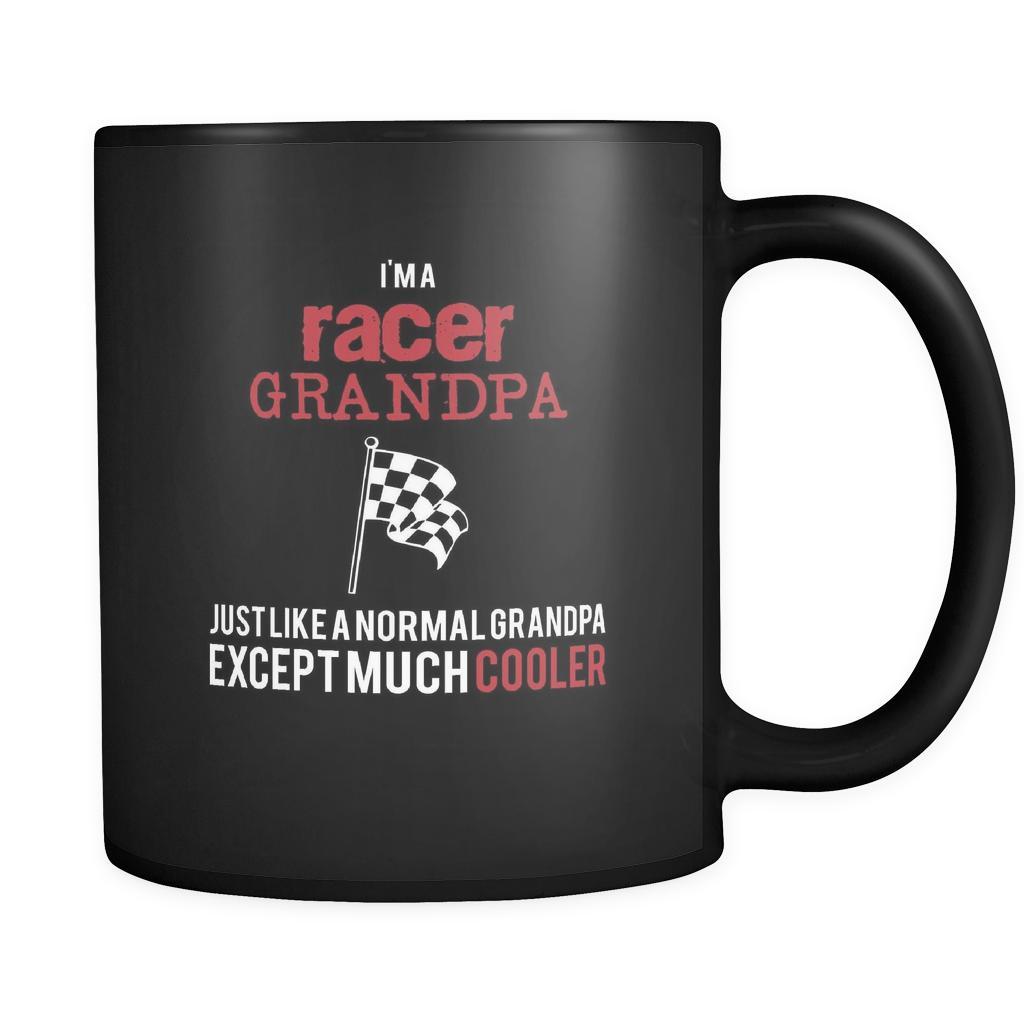 Car Racing I'm a racer grandpa just like a normal grandpa except much cooler 11oz Black Mug-Drinkware-Teelime | shirts-hoodies-mugs