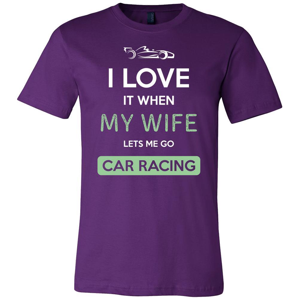 Car racing Shirt - I love it when my wife lets me go Car racing - Hobby Gift-T-shirt-Teelime | shirts-hoodies-mugs