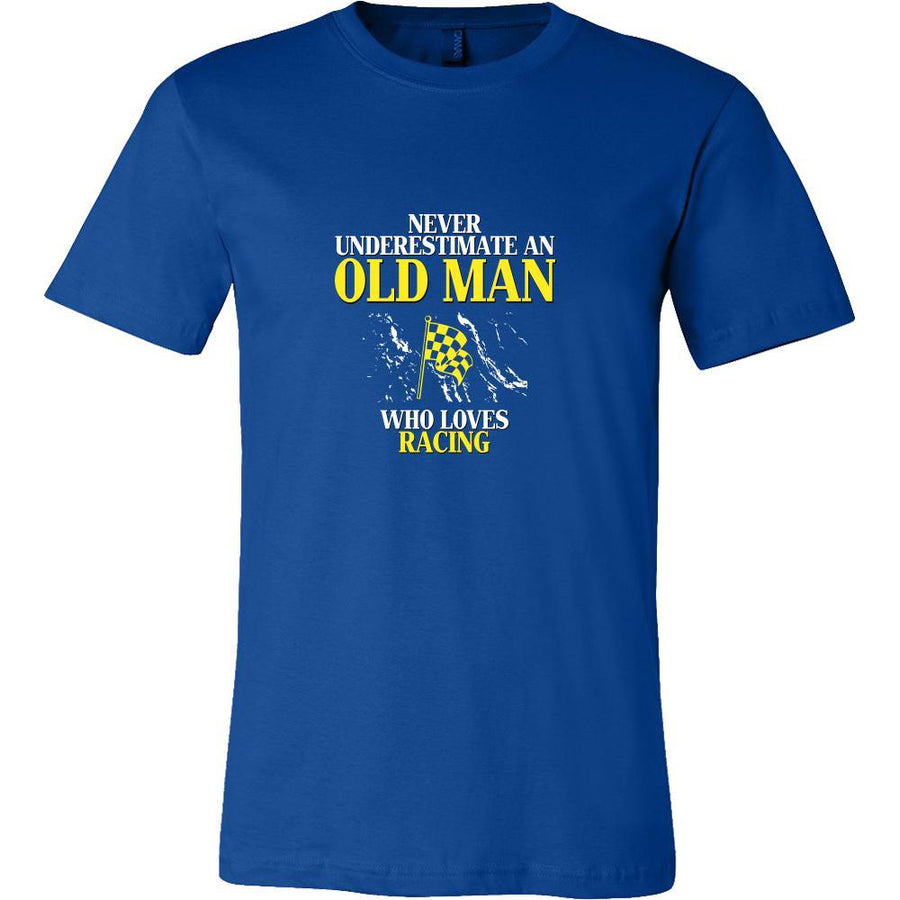 Car Racing Shirt - Never underestimate an old man who loves racing Grandfather Hobby Gift