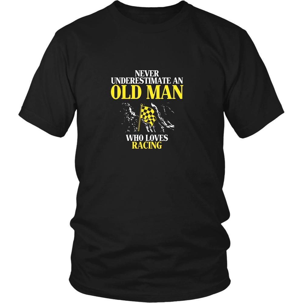 Car Racing Shirt - Never underestimate an old man who loves racing Grandfather Hobby Gift-T-shirt-Teelime | shirts-hoodies-mugs