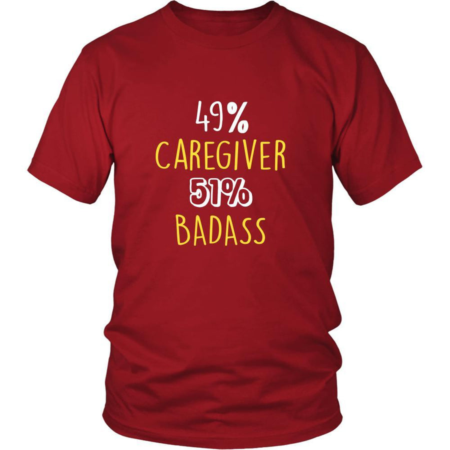 Caregiver Shirt - 49% Caregiver 51% Badass Profession-T-shirt-Teelime | shirts-hoodies-mugs